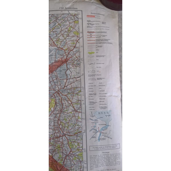 Carte état major Allemande Zomergem et Amsterdam WW2