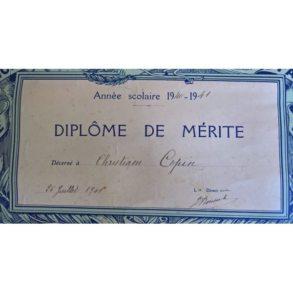 Diplôme de mérite 1940-1941...