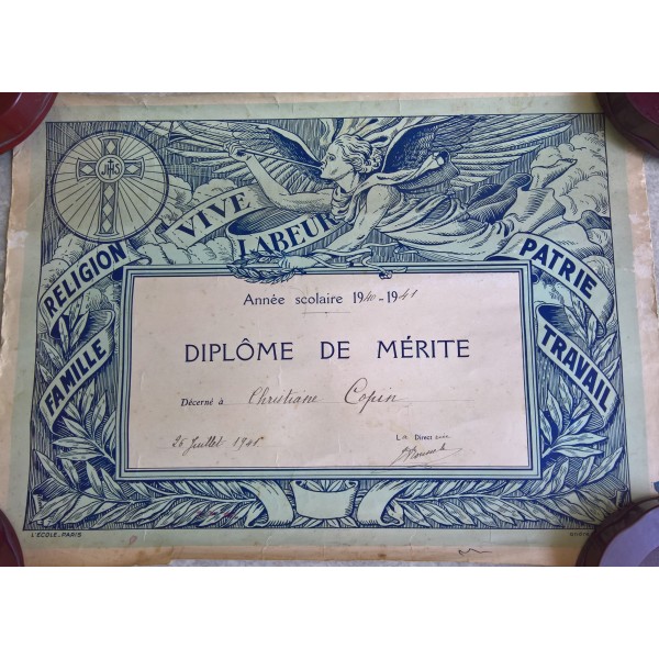 Diplôme de mérite 1940-1941...