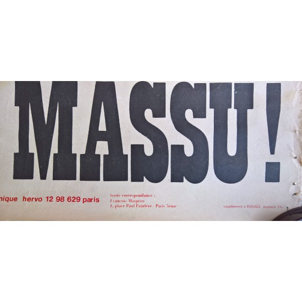 Affiche INCULPEZ MASSU, anti Général Massu guerre d'Algérie