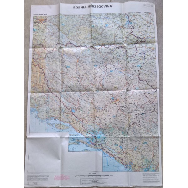 2 cartes état major Américaine Bosnie et Zupanja Croatie
