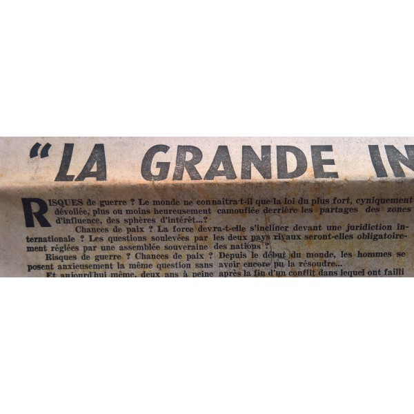Journal Paris actualités Dimanche 22 septembre 1946