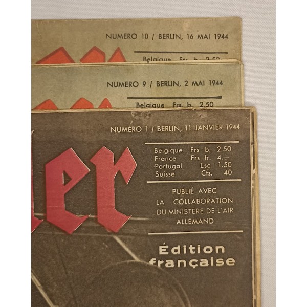 Revues presse de propagande Allemande Der ADLER 1944 originaux WW2 *