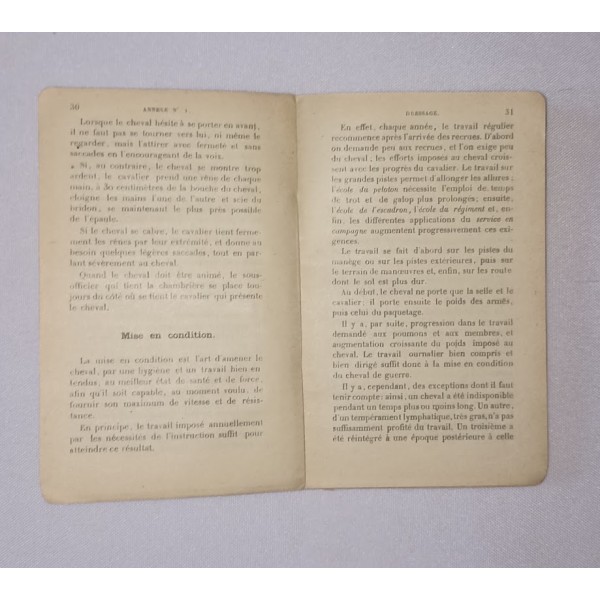 Manuel d'instruction exercices et manœuvres de la Cavalerie 1901 WW1