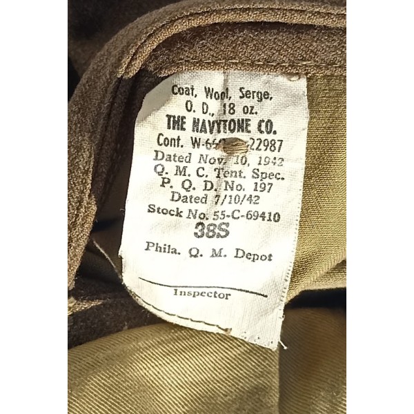 Vareuse troupe us army modèle1926 ww2 datée 1942 original