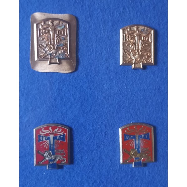 Cadre insignes 48ème régiment transmission étapes de fabrication rare