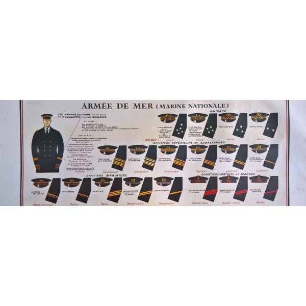 Affiche Distinction des grades Armée Française