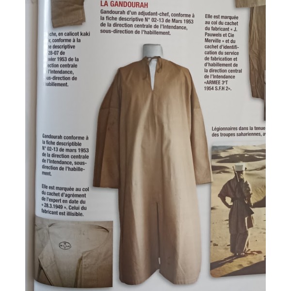 Gandourah, gandoura Spahis Légion Etrangère portée type saharien modèle 1949