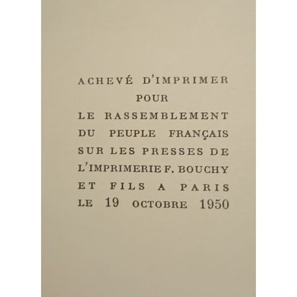 Livre La FRANCE sera la France  ce que veut Charles de Gaulle 1950