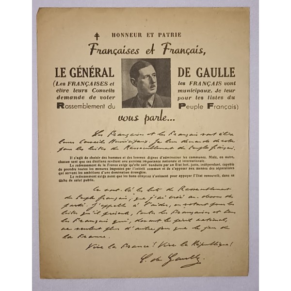 Documents originaux Charles de Gaulle la guerre d'Algérie