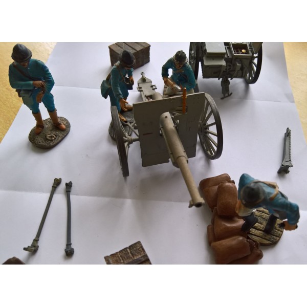 Lot canon de 75, pointeur,...