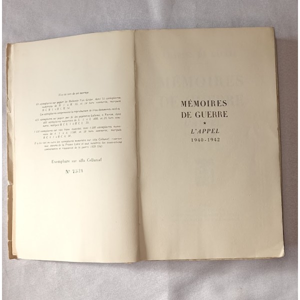Mémoires livres Général Charles de Gaulle lot 1