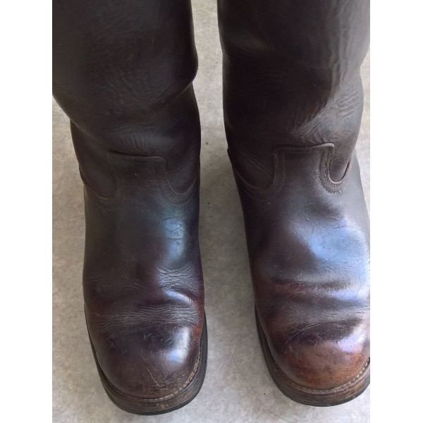 Bottes Luftwaffe WW2 en cuir marron